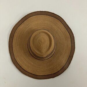 vtg woven wide-brim straw hat